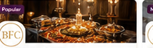 Catered dinner spread