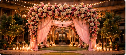 Decorated event entrance